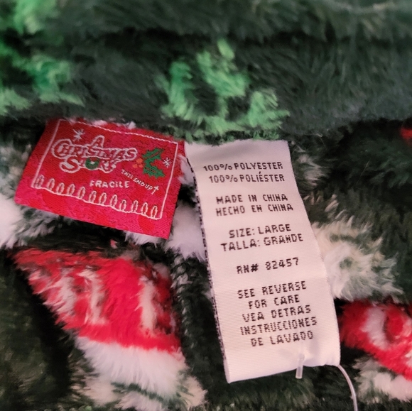 NWT A Christmas Story Unisex Green Fleece Pajama Pants Size L - Picture 3 of 5